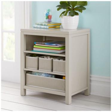 Imagem de Estante Infantil de Madeira Martha Stewart Cinza com 3 Prateleiras e 4 Cestos Reforçados, Organizador G77203