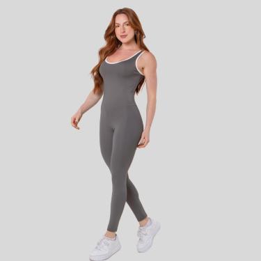 Imagem de Macacão Feminino Fitness com Alças Finas e Cintura Modeladora-Feminino