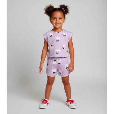 Imagem de Conjunto Infantil Feminino Short E Blusa Select Roxo, 10, Roxo