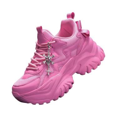 Imagem de Tênis Plataforma Pretos De Salto Alto Femininos Casuais Estilo Punk Fa