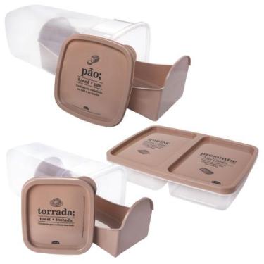 Imagem de Kit porta biscoito / torrada + porta pão + porta frios Plasutil