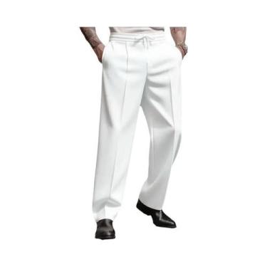 Imagem de Calças Masculinas De Moda Casual Para Primavera E Outono, Cor Sólida, 