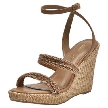 Imagem de Sandalia Feminina Anabela Conforto Salto Alto Via Marte-Feminino