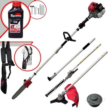 Imagem de Motopoda Bipartido Toyama TBC43MT 43cc 1,8HP C/ Alcance Aproximado de 5 Metros de Altura Carretel + Faca 3 Pontas + Sabre 10” + Extensor + ÓLEO TOYAMA