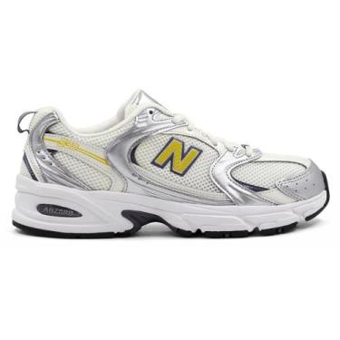 Imagem de Tênis New Balance 530 Unissex Casual, Prata, Bege, 36