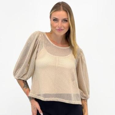 Imagem de Blusa Doce Trama Manga 3/4 Gola Canoa Feminina-Feminino