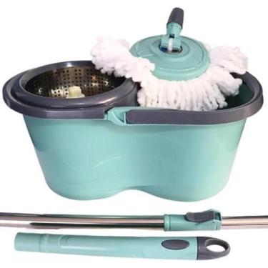 Imagem de MOP Inox Giratório 360 com Balde Duplo 12L e Rodinhas  Esfregão Profis