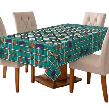 Imagem de 2 Toalhas de Mesa Oxford Estampada 1,45m x 2,10m Festa Buffet para 6 C