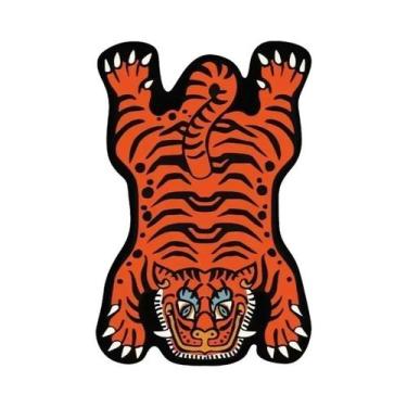 Imagem de Tapete Com Estampa De Tigre Durável E Fácil De Limpar, Tapete Cartoon 