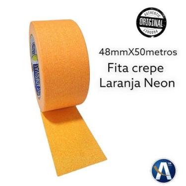Imagem de Fita Crepe Laranja Neon 48mm x 50m - Ideal para Eventos e Artes - Nast
