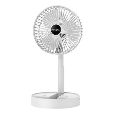Imagem de Mini ventilador de mesa portatil branco recarregavel e com suporte cel