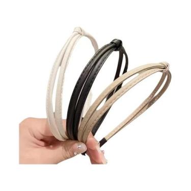 Imagem de Faixa De Cabelo Elegante E Simples Em Couro Para Mulheres, Acessórios 