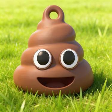 Imagem de Cata Caca com Formato emoji de Coco para passeio de cachorro e gatos s