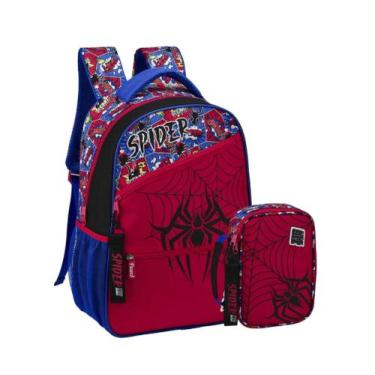 Imagem de Kit Mochila Escolar + Estojo De Lápis Box Aranha Homem Aranha - Fuseco