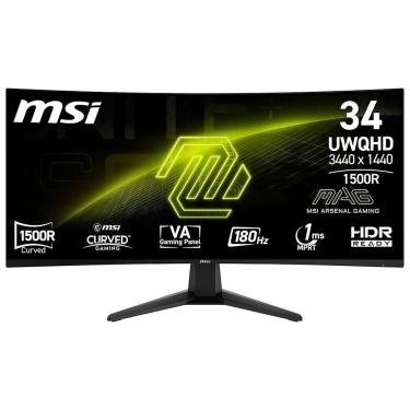 Imagem de Monitor Gamer MSI MAG 346CQ 34" UWQHD Curvo VA 180Hz 1ms Preto com Tela Ultrawide e Painel de Alto Contraste