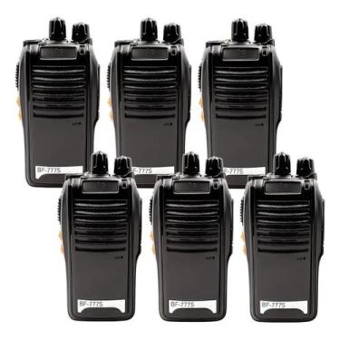Imagem de Kit 6 Rádios Walk Talk Lehmox Baofeng BF777S UHF 400470 MHz 4km Preto 