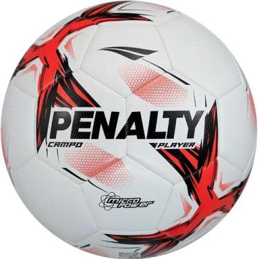 Imagem de Bola de Futebol Penalty Player XXV Campo Unissex, Branco, Vermelho, U
