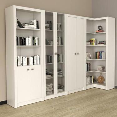 Imagem de Kit 4 Armários Multiuso de Escritório com 6 Portas Branco - Espresso M