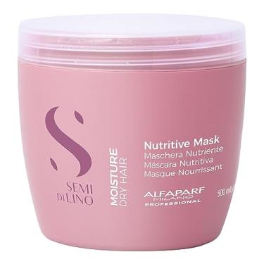 Imagem de Máscara nutritiva Alfaparf Milano Semi Di Lino Moisture para cabelos secos - Segura em cabelos tingidos - Sem sulfato, parabenos e parafina - Qualidade de salão profissional 500ml