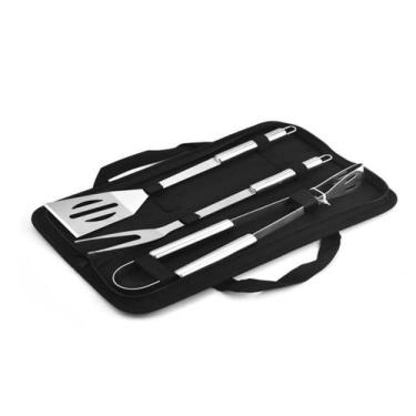 Imagem de Kit Churrasco 3 Peças em Aço Inox com Estojo para Churrasqueiro - Loja