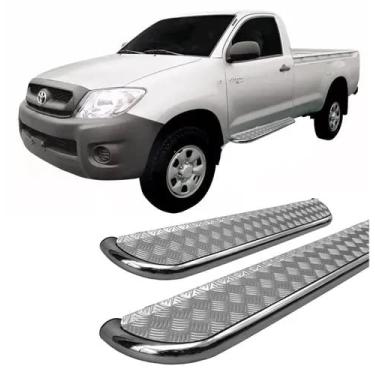 Imagem de Estribo lateral Hilux 2005 a 2015 Chapa Cromado Cab/Simples