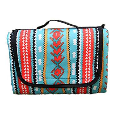 Imagem de Yajun Cobertor de piquenique à prova d'água, tapete de acampamento para família, dobrável, portátil, tapete de praia com estampa retrô, tapete de tecido Oxford para viagens ao ar livre, H, 200150 cm