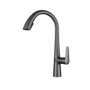 Imagem de Torneira de pia de cozinha Akitbahome com pulverizador de puxar, torneira de cozinha comercial de arco único com arco alto