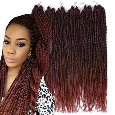 Imagem de Cabelo palácio 6 unidades/lote tranças de cabelo de crochê entrelaçado senegalês pequeno fácil de torcer crochê trançado 2S torções senegalesas 35,56 cm 45,72 cm 60,96 cm 30 mechas/pacote preto cor feminina (45,72 cm, T1B/350)