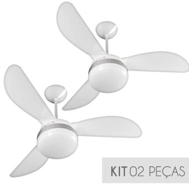 Imagem de Kit Ventilador de Teto Ventisol Fênix Branco / Silver, 3 Velocidades, CV3 - 127v - 02 Unidades