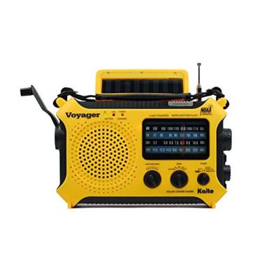 Imagem de Kaito KA500 Energia solar alimentada de 5 vias, dinamo crank,  Up Emergency AM/FM/SW/NOAA Weather Alert Radio com lanterna, lâmpada de leitura e carre