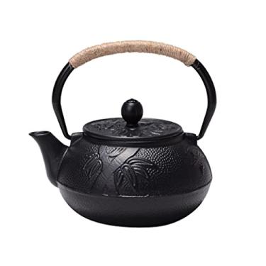 Imagem de Hemoton Bule De Ferro Fundido Preparador De Chá Pote De Leite Café Bule De Esmalte Pequeno Bule De Kung Fu Fogão Coador De Café Chaleira a Gás Bule Com Filtro Bule De Porcelana Vintage