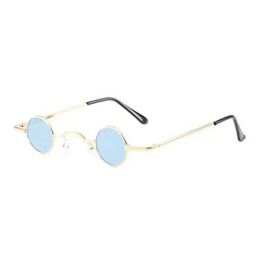 Imagem de Óculos de sol com lentes multicoloridas com armação ultra pequena, óculos de sol com armação circular retrô, óculos de sol com personalidade, 3, china