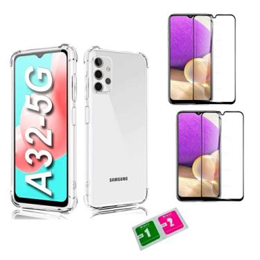Imagem de Kit Capinha Antiqueda + 2 Películas 3D Compatível Samsung Galaxy A32 6.4" (Não Serve A32 5G)