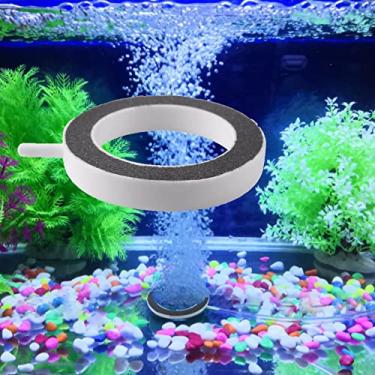 Imagem de Pedra bolha em forma de anel para aumentar o oxigênio e embelezar acessórios de bomba de ar para aquário e tanque de peixes (100 x 12 mm)