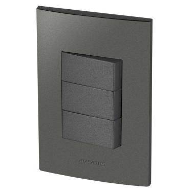 Imagem de Conjunto 3 Interruptores Paralelos - Inova Grafite - Agt21