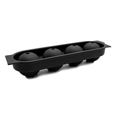 Imagem de Bandeja de cubo de gelo de silicone fazendo forma redonda bolo de açúcar de rocha pudim molde de chocolate faça você mesmo uísque coquetel fácil cubo de gelo molde de cubo de gelo (cor: fabricante de cubo de gelo preto)