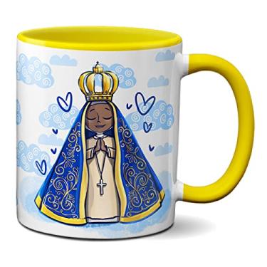 Imagem de Caneca Padroeira Nossa Senhora Aparecida Guie Meus Passos (Amarela)