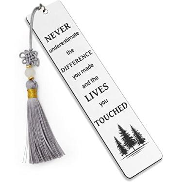 Imagem de Ptzizi Inspirational Metal Engraved Bookmark with Tassel, Thank You Bookmark Clip for Women Men Friends Teachers Coworker Boss Book Lovers Retirement Graduation Christmas Birthday Gifts