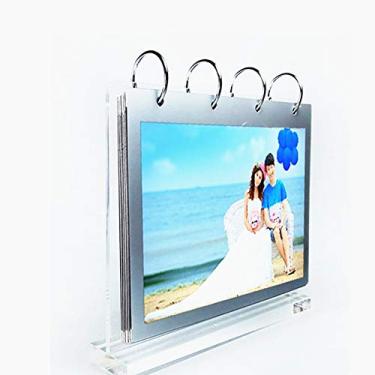 Imagem de Moldura de foto de acrílico transparente da Leoyoubei, exibição de fotos em ambos os lados, suporte vertical e horizontal, 14 fotos de estúdio/álbum (10 x 15 cm)