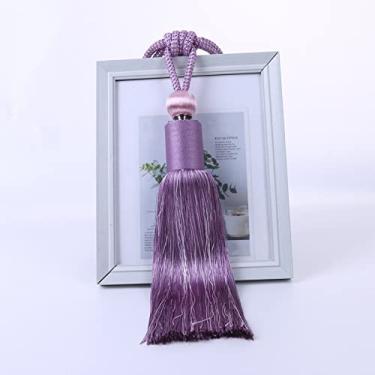 Imagem de Suportes de cortina prendedores de cortina simples cortina pendurada bola de poliéster borla alça de corda, T10,1 Pçs