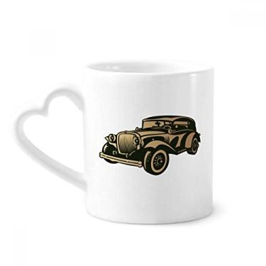 Imagem de Caneca preta clássica de desenho de carros caneca café cerâmica copo de coração de vidro