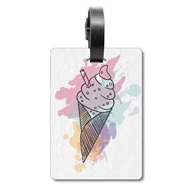 Imagem de Aquarela Biscoitos Bar Cones Sorvete, Mala, Etiqueta, Cartão de Bagagem, Etiqueta Pendurada, Multicolorido.