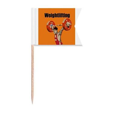 Imagem de Bandeiras de palito de dente antigas para levantamento de peso da Europa para marcação de rotulagem para bolo de festa prato de queijo