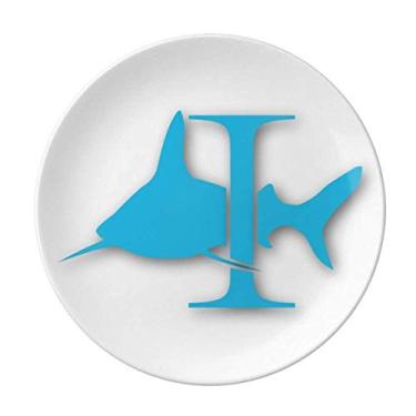Imagem de Prato decorativo de porcelana para salver Attacks Around Shark
