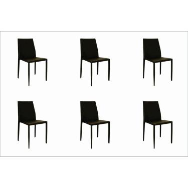 Imagem de Kit 6 Cadeiras Revestimento PVC Amanda Rivatti Móveis Marrom