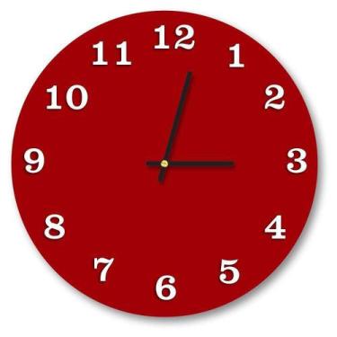 Imagem de Relógio De Parede Decorativo Premium Vermelho Com Números Em - Prego E