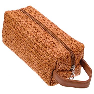 Imagem de OSALADI Saco De Armazenamento De Cosméticos Saco De Armazenamento De Maquiagem Portátil Bolsas De Bolsas De Maquiagem Sacos De Maquiagem De Palha Inventar Viagem Pp Acessórios