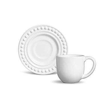 Imagem de Conjunto C/ 6 Xícaras De Café C/ Pires Atenas Branco 72 ml