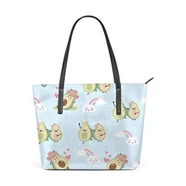Imagem de Bolsa de ombro feminina sacola de couro para compras grande trabalho, abacate, verde, sem costura, bolsa casual