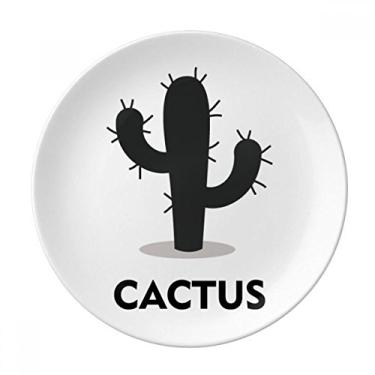 Imagem de Prato de suculentas de planta verde cacto decorativo de porcelana salver louças de jantar